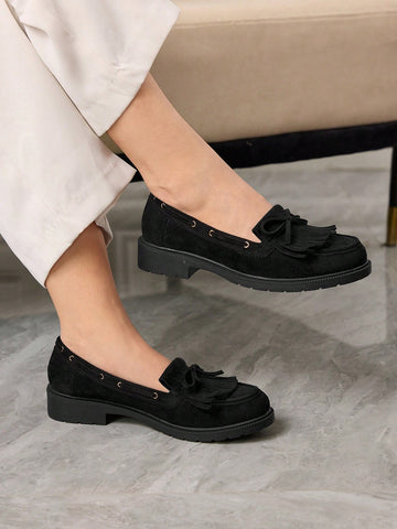 Women Plain Minimalist Flat Casual Loafers