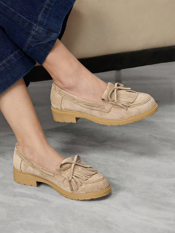 Women Plain Minimalist Flat Casual Loafers