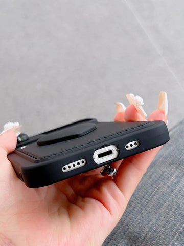 Y2K Sliding Transparent Double Heart Sticker Picture Frame Card Holder Phone Case