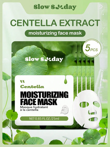 5PCS Aloe Vera Face Mask, Natural Plant Extract Series,Hydrating, Moisturizing,Brighting,Korean Mask