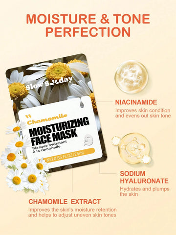 5PCS Aloe Vera Face Mask, Natural Plant Extract Series,Hydrating, Moisturizing,Brighting,Korean Mask