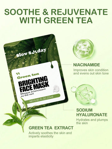 5PCS Aloe Vera Face Mask, Natural Plant Extract Series,Hydrating, Moisturizing,Brighting,Korean Mask