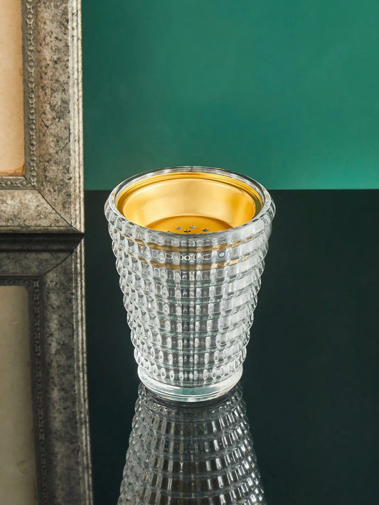 Smaller Round Wave Pattern Glass Incense Burner