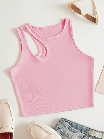 Solid Cut Out Tank Top