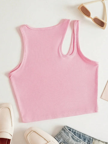 Solid Cut Out Tank Top