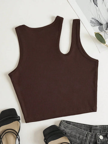 Solid Cut Out Tank Top