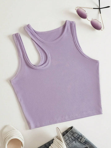 Solid Cut Out Tank Top