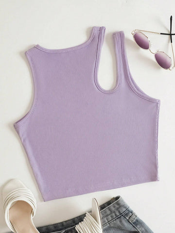 Solid Cut Out Tank Top