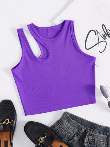 Solid Cut Out Tank Top