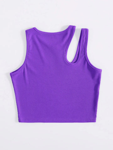 Solid Cut Out Tank Top