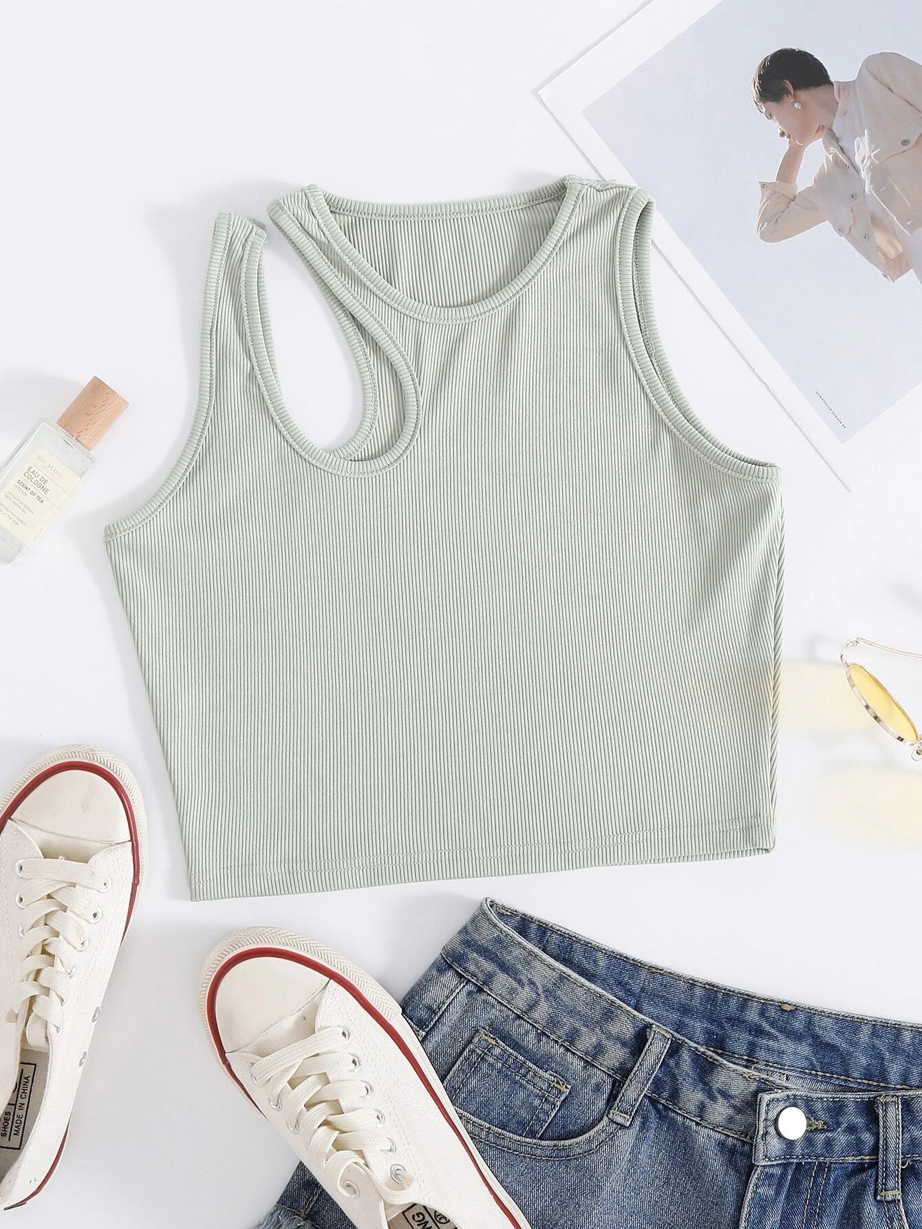 Solid Cut Out Tank Top