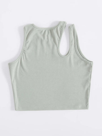 Solid Cut Out Tank Top