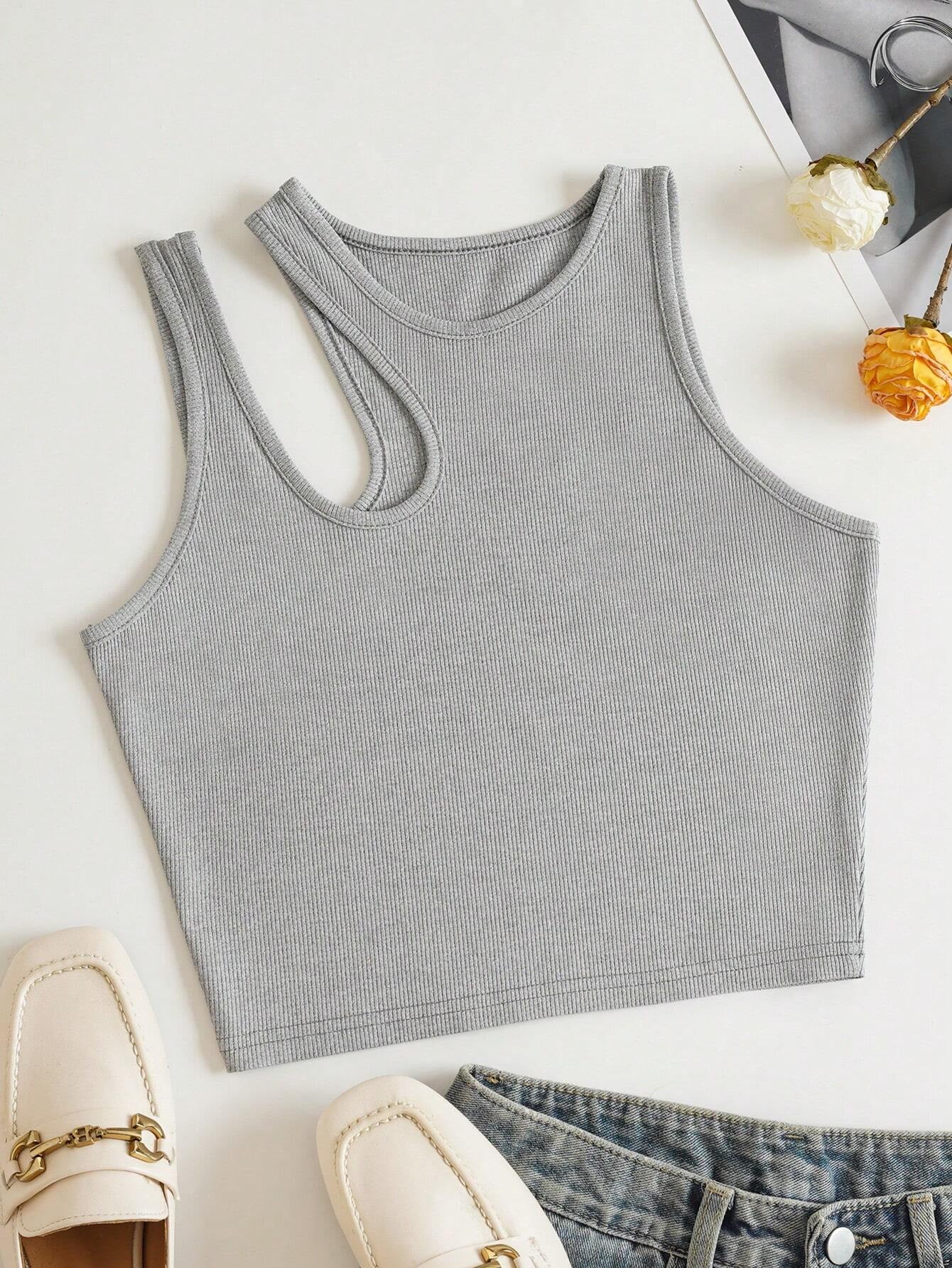 Solid Cut Out Tank Top