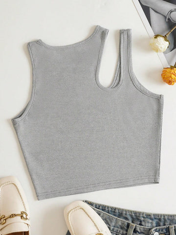 Solid Cut Out Tank Top