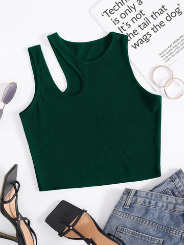 Solid Cut Out Tank Top