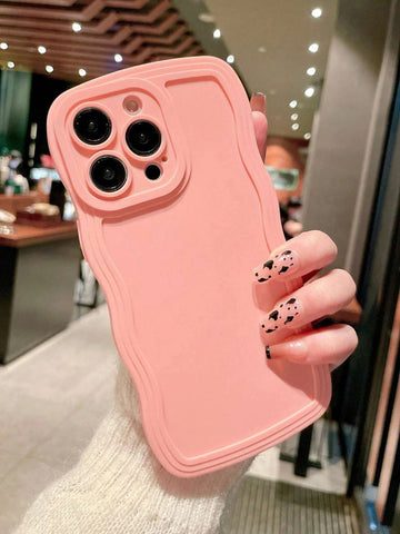 Solid Wavy Frame Anti-fall Phone Case Compatible With iPhone