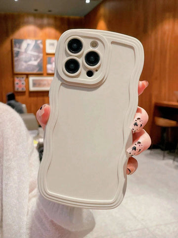 Solid Wavy Frame Anti-fall Phone Case Compatible With iPhone