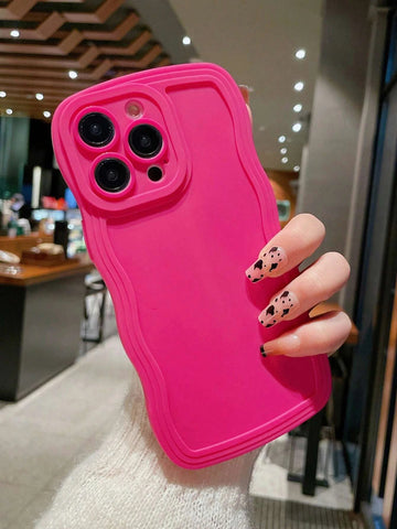 Solid Wavy Frame Anti-fall Phone Case Compatible With iPhone