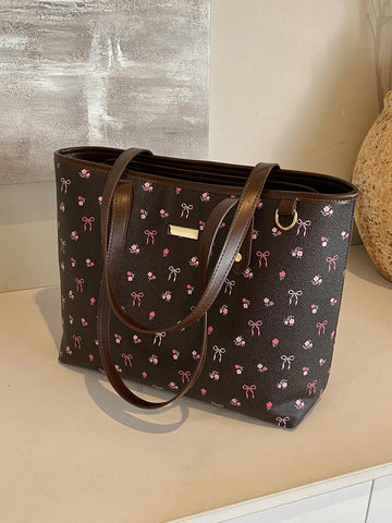 New Floral Pattern PU Tote Bag
