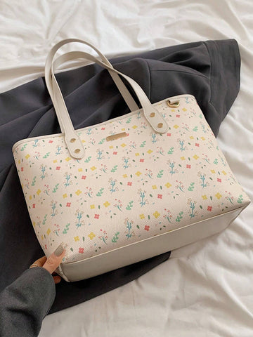 New Floral Pattern PU Tote Bag