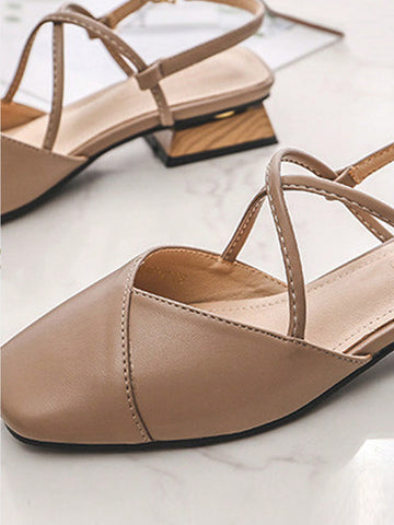 Square Toe Slingback Flats