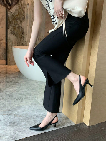 Women Point Toe Pyramid Heeled Pumps