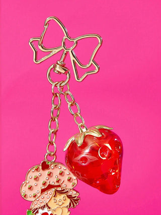 Fashionable & Elegant 3 D Cherry Shiny Alloy Keychain
