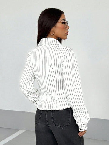 Women's Retro Fitted Striped Shirt
