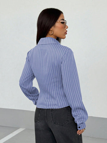Women's Retro Fitted Striped Shirt