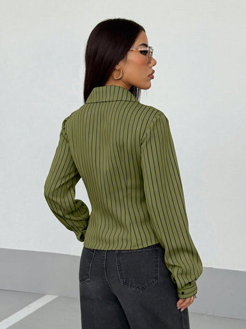 Women's Retro Fitted Striped Shirt