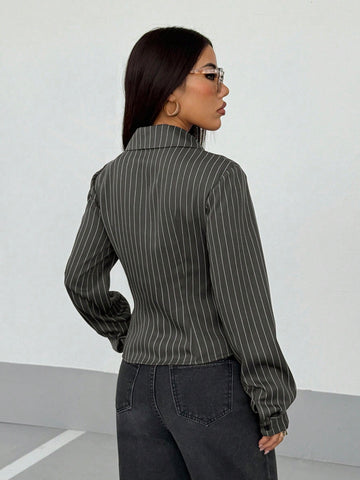 Women's Retro Fitted Striped Shirt