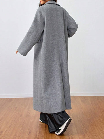 Lunessa Casual Long Woolen Collar Jacket