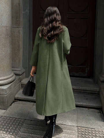Lunessa Casual Long Woolen Collar Jacket