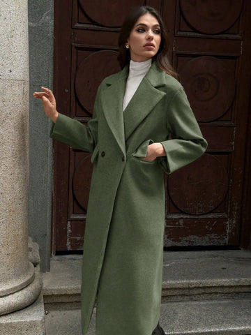 Lunessa Casual Long Woolen Collar Jacket