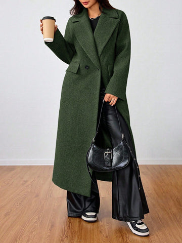 Lunessa Casual Long Woolen Collar Jacket