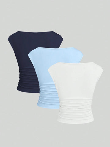 Cutout Backless Moisture-Wicking Fitted Women's T-Shirt Set