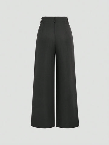 Sweetra Women's Retro Elegant Jacquard Crimp Pleated Wide-Leg Pants