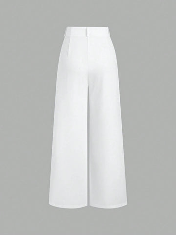 Sweetra Women's Retro Elegant Jacquard Crimp Pleated Wide-Leg Pants