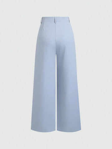 Sweetra Women's Retro Elegant Jacquard Crimp Pleated Wide-Leg Pants