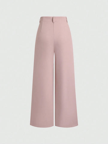 Sweetra Women's Retro Elegant Jacquard Crimp Pleated Wide-Leg Pants