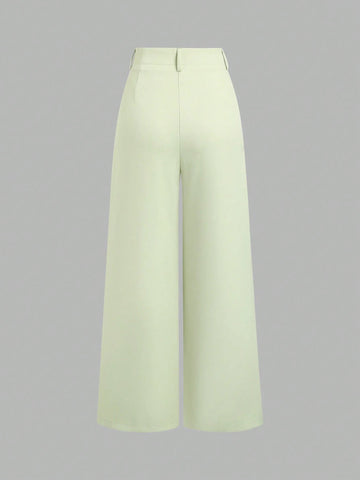 Sweetra Women's Retro Elegant Jacquard Crimp Pleated Wide-Leg Pants