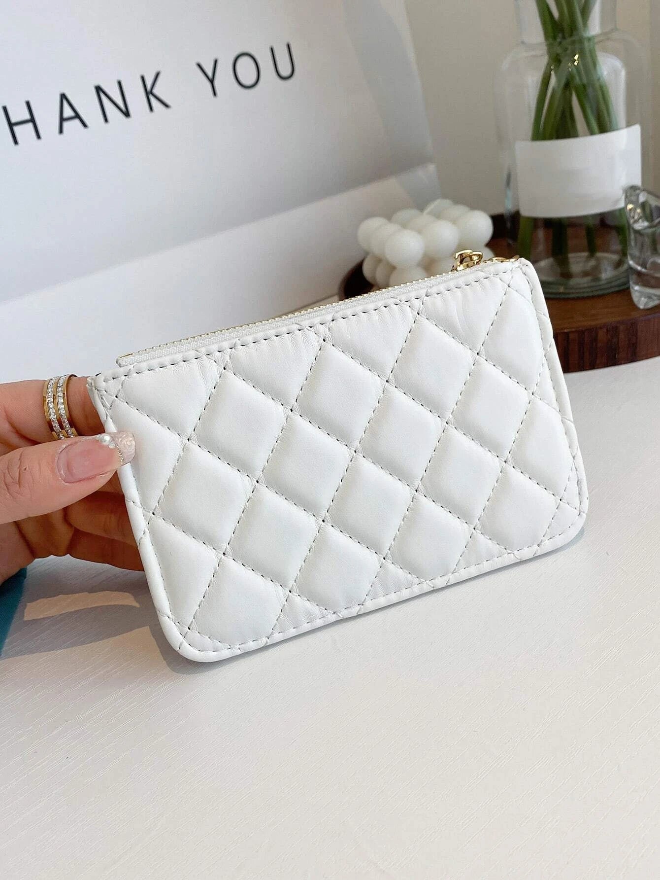 Tree Decor Quilted Coin Purse Lightweight Portable,Credit Card,ID Card White-Collar Workers,For Female