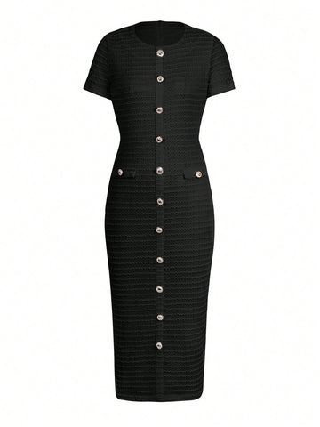 Ladies' Elegant Temperament, Zipper, Fake Buckle Design