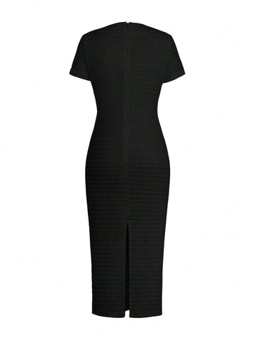 Ladies' Elegant Temperament, Zipper, Fake Buckle Design