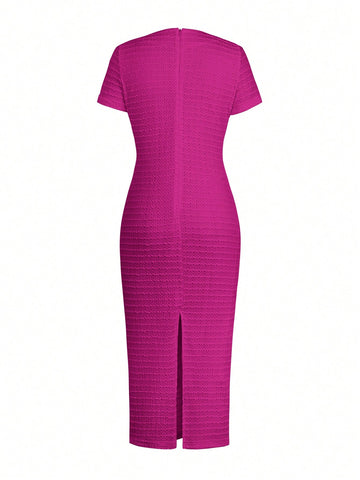 Ladies' Elegant Temperament, Zipper, Fake Buckle Design