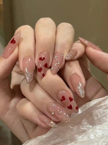 Elevate Your Style With 24pcs Long Almond Shaped Solid Color Fake Nail Set Press On Nails