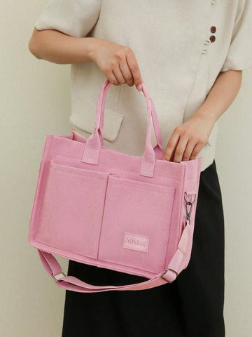 Versatile Vertical Stripes Hobo Shoulder Bag