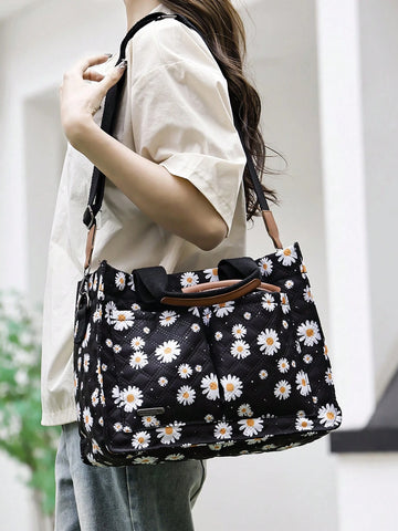 Versatile Vertical Stripes Hobo Shoulder Bag