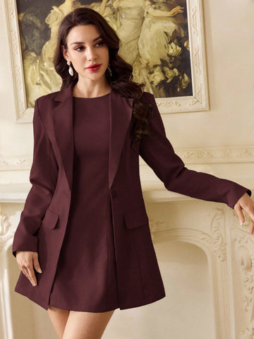 Women's Suit Set Blazer Jacket & Bodycon Mini Dress