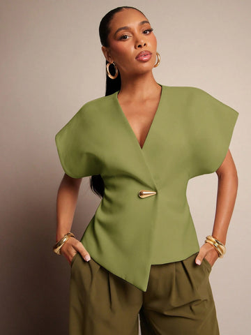 Single Button Waistcoat Top